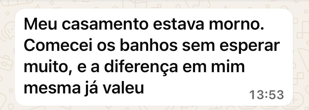 Depoimento de cliente sobre os banhos